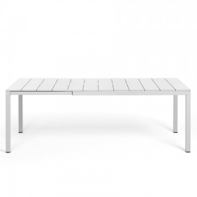 Mesa 140 cm. extensible 210 cm. aluminio bianco