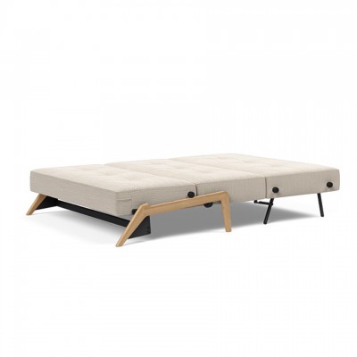Sofá cama abierto 140cm madera en color Blida Sand Grey