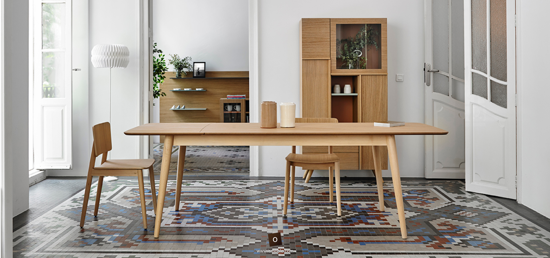 Mesa de escritorio o comedor extensible de estilo nordico